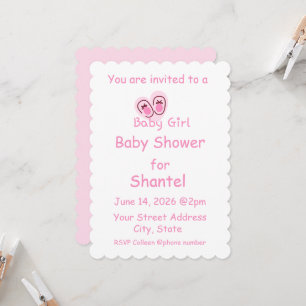 Baby Meisje Roze Schoenen Baby Shower Kaart
