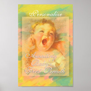 Baby meisje  schattig elegante waterverf poster