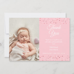 Baby Meisje Script Dank Je Wel Liefde Harten Foto  Aankondiging