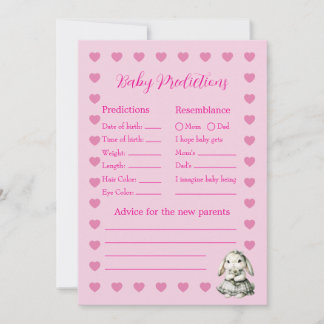 Baby Meisje Shower Voorspelling Spelkaart Kaart