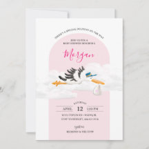 Baby Meisje Speciale Levering Ooievaar Baby shower