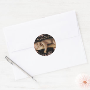 Baby Meisje Stickers met jouw baby foto
