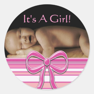 Baby Meisje Stickers met jouw baby foto