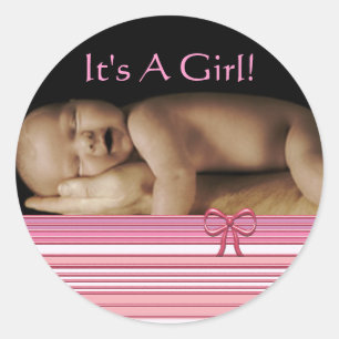 Baby Meisje Stickers met jouw baby foto