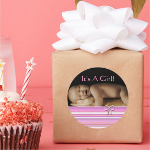 Baby Meisje Stickers met jouw baby foto