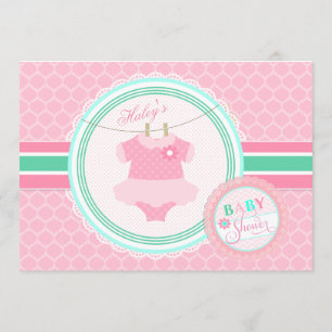 Baby meisje tutu douche uitnodiging