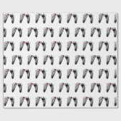 Baby Meisje Voetafdrukken Met Roze Boog Cadeaupapier (Vlak)