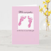 Baby Meisje Voetafdrukken Miskraam Sympathie Kaart (Gele Bloem)