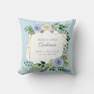 Baby meisje Waterverf Blauwe Florence Kussen