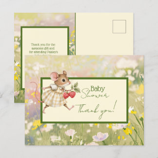 Baby Meisje Woodland Dierendouche Dank u Briefkaart