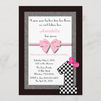 Baby meisjes 1e verjaardag kaart