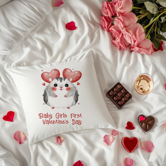 Baby Meisjes Eerste Valentijnsdag Kussen