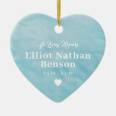 Baby Memorial Waterverf Blue Full Photo Keramisch Ornament (Voorkant)