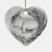Baby Memorial Waterverf Blue Full Photo Keramisch Ornament (Achterkant)