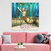 Baby Mermaid Canvas Afdruk (Insitu (Woonkamer))