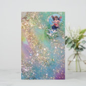 BABY MET DOVES IN SPARKLES, blauw groen goud (Staand voorkant)