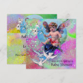 BABY MET DOVES IN SPARKLES Gold Pink Kaart (Voorkant / Achterkant)