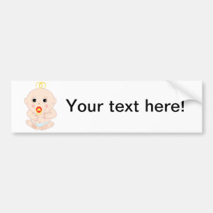 Baby met fopspeen cartoon bumpersticker