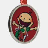 Baby met kerstcadeautjes metalen ornament (Rechts)