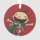 Baby met kerstcadeautjes ornament (achterkant)