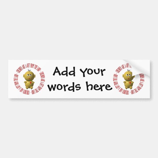 Baby met "Kinderen zijn een geschenk van de Heer" Bumpersticker (Voorkant)