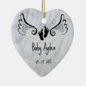 Baby met naam en datum keramisch ornament (Rechts)