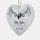Baby met naam en datum keramisch ornament (Links)