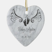 Baby met naam en datum keramisch ornament (Rechts)