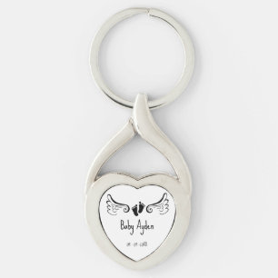 Baby met naam en datum sleutelhanger