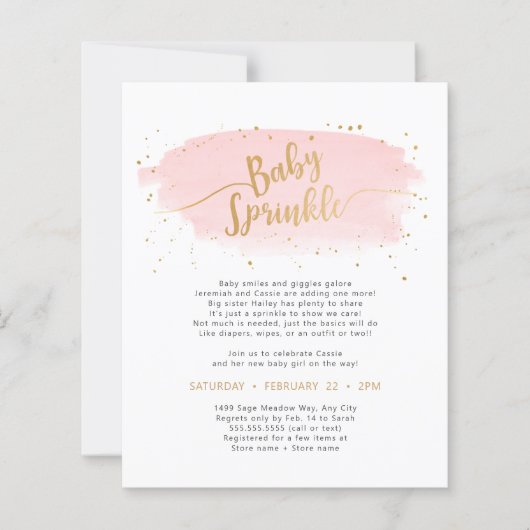 Baby met roze goudWaterverf (Voorkant)