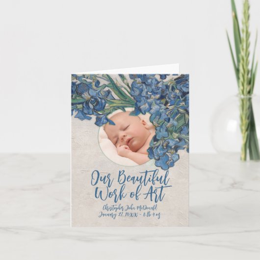 Baby met Van Gogh Irissen Aankondiging (Voorkant)