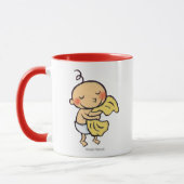 Baby met zachte gele tas mok (Links)