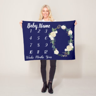 Baby Mijlsteen Blanket - persoonlijke Shower-cadea Fleece Deken