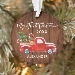 Baby Mijn eerste kerstboomkandriet Red Truck Ornament