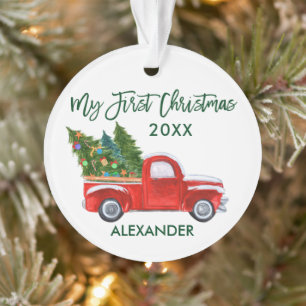 Baby Mijn eerste kerstgroene Red Truck Ornament