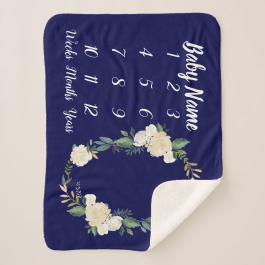 Baby Milestone Blanket Specialized Baby Boy Gift Sherpa Deken (Voorkant)