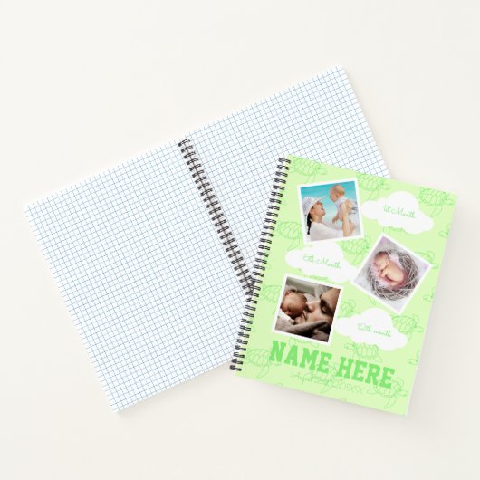 Baby Milestone Guest-boek voor schildpad op eerste Notitieboek (Binnen)