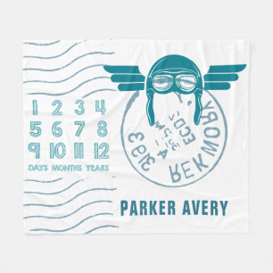 Baby Milestone-vliegtuig Fleece Deken