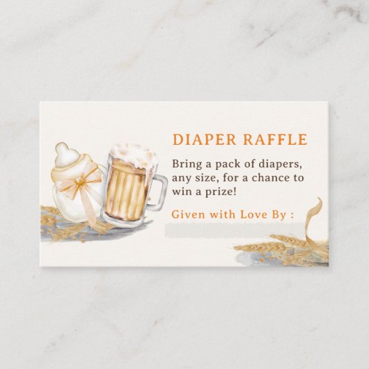 Baby Milk Bottle Beer Luier Raffle Enclosure Kaart (Voorkant)