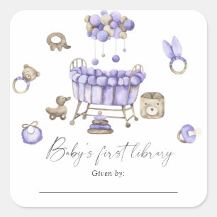 Baby mobiel - Baby's eerste bibliotheek Vierkante Sticker