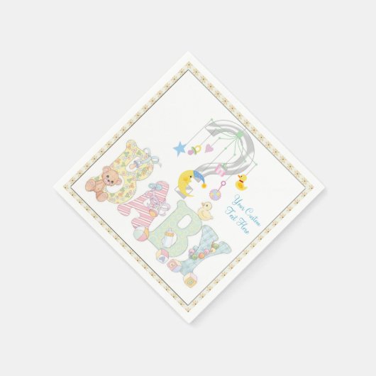 Baby Mobile Gender Reveal Paper Party servetten (Hoek)