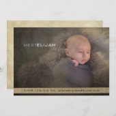 Baby Moderne genderneutrale Aankondiging (Voorkant / Achterkant)