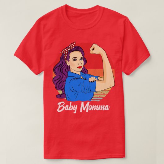 Baby Momma  Retro Sunset Moederdag T-shirt (Design voorkant)