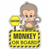 Baby Monkey Baby Aan boord Auto Sticker (Voorkant)
