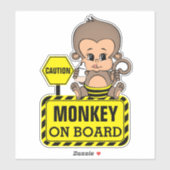 Baby Monkey Baby Aan boord Auto Sticker (Vel)