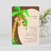 Baby Monkey Baby shower Invitation Kaart (Staand voorkant)