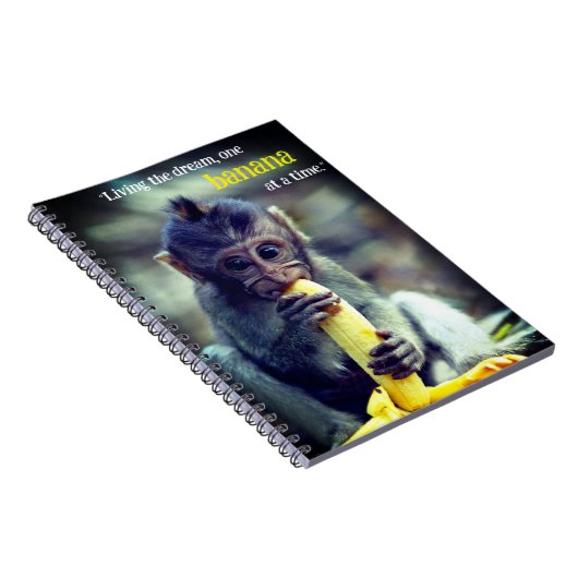 Baby Monkey eet banaan Notitieboek (Rechterzijde)