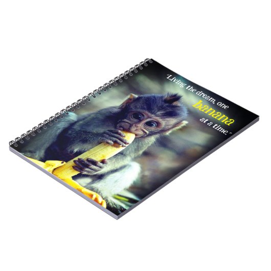 Baby Monkey eet banaan Notitieboek (Linkerzijde)