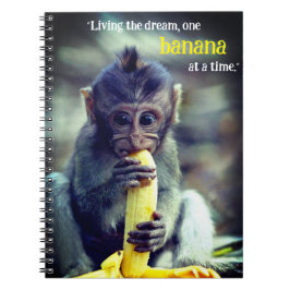 Baby Monkey eet banaan Notitieboek