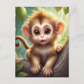 Baby monkey in het Oerwoud, Postcrossing Briefkaar Briefkaart (Voorkant)